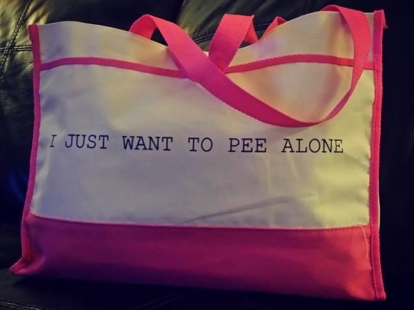 I just want to pee alone tote bag @meredithspidel