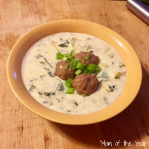 Creamy Vegetable Soup with Homemade Turkey Meatballs - The Mom of the Year