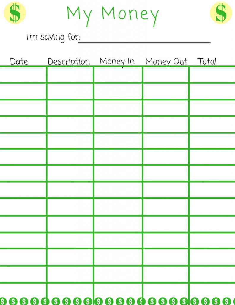 Money Saving Tracker Printable