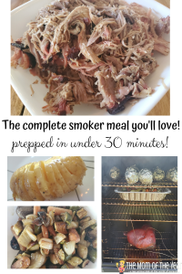 Looking for a sweet summer dinner? This complete smoker meal is EASY and QUICK--genius for all of your summer hosting gigs!